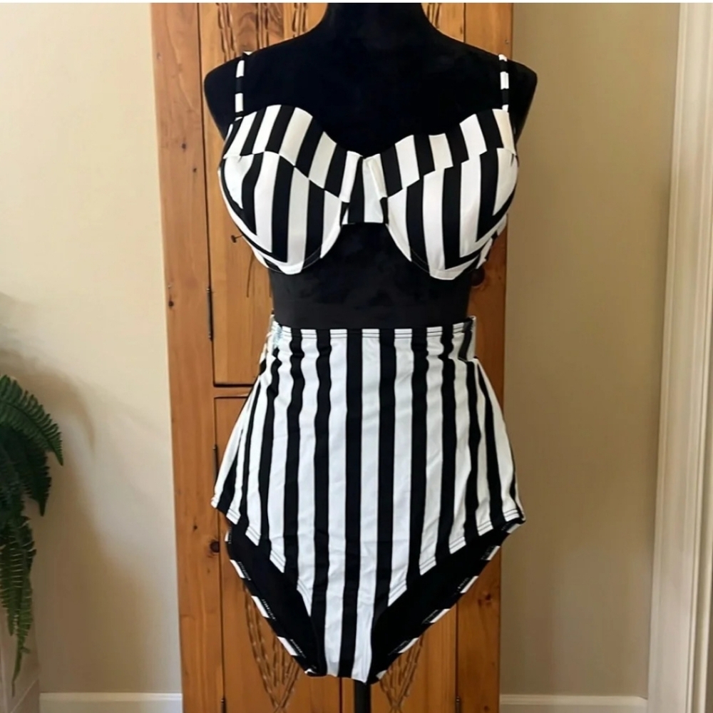 NWT unique vintage‎ bikini, high waisted bottoms